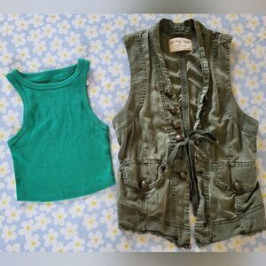 Size XS, Women Green Tops Bundle